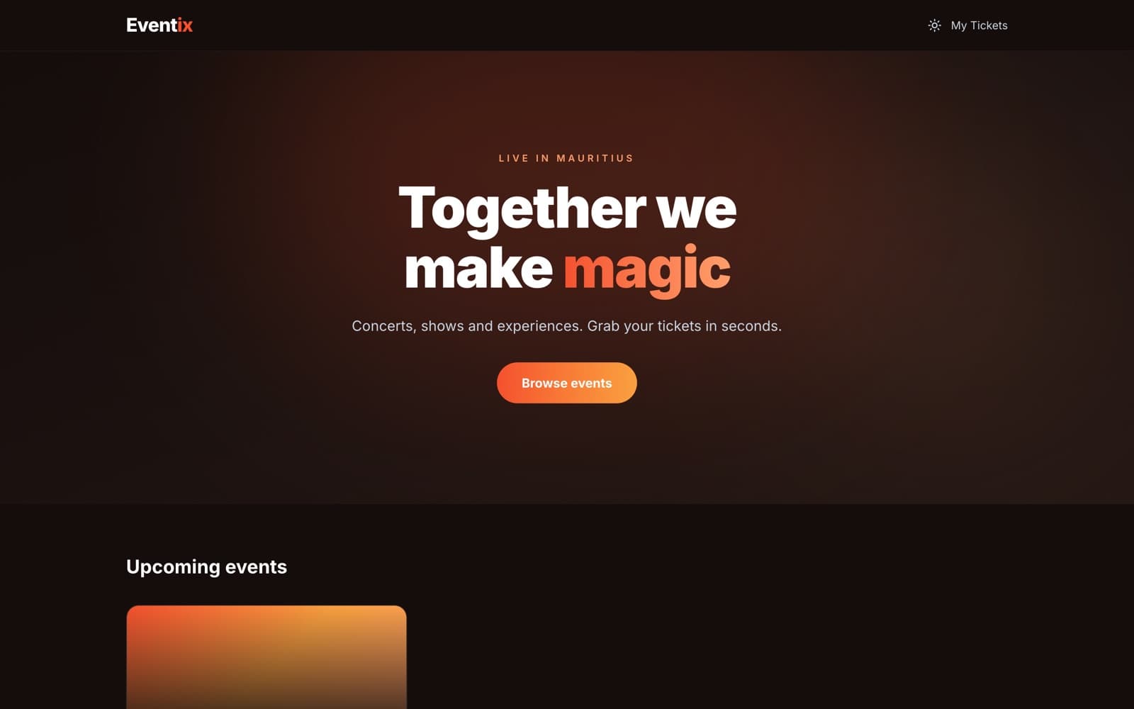 Screenshot of Eventix