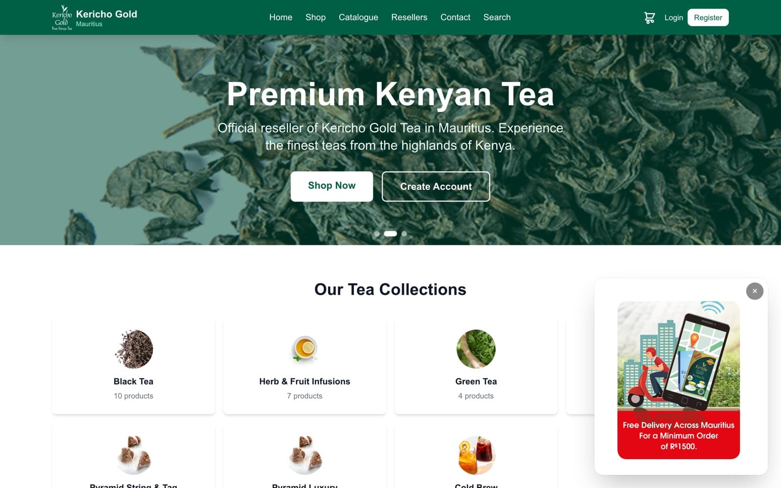 Screenshot of Kericho Gold Mauritius